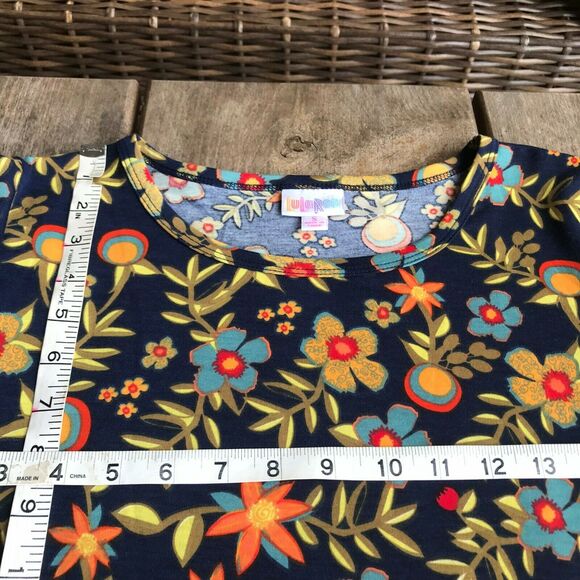 LuLaRoe Julia Dress Blue Orange Green Floral Stripes NEW NWT Size‎ Small - Picture 4 of 7